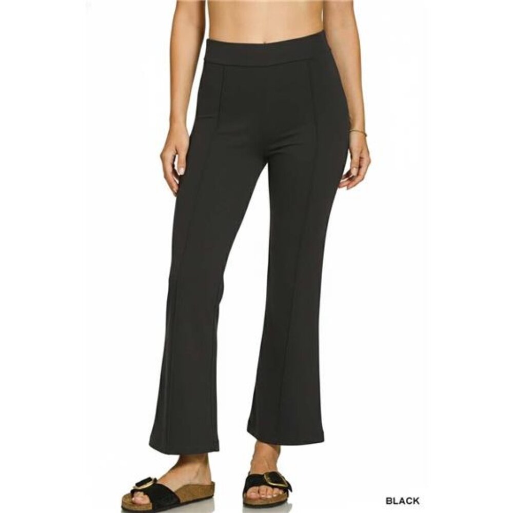 Zenana Heavy Ponte‎ Elastic Waistband Pintuck Pants